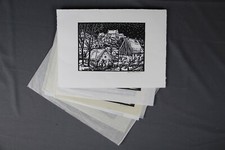 10x Richard Huber Holzschnitte Reispapier signiert Dachauer Land Landschaft