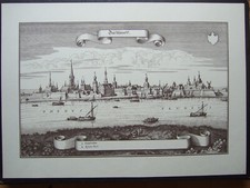 Geschichte / Kunstgeschichte : DÜSSELDORF 17. Jahrhundert (Druck ca. 43 x 30 cm)