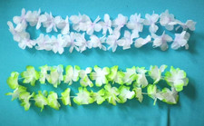 2 Blumenkette Hawaiikette Alohakette Stoffblumenkette Blütenkette weiß lila grün