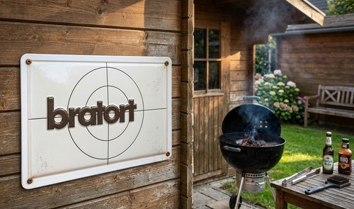 Bratort blechschild grillplatz - bratort,