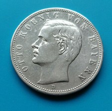 Bayern: 5 Mark "König Otto" 1908 -D- (hübsch - vz) J. 46 !!