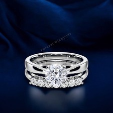 14k Weißgold Diamant Ring