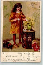 39809491 - Kind Puppe Katze Theo Stroefer`s Kunstverlag Serie II No. 5309