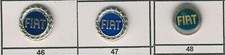 Pin - Fiat - Logo dunkel u.  hellblau - Schriftzug im Silberkranz