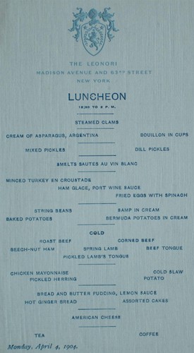 Menükarte luncheon leonori - menükarte,