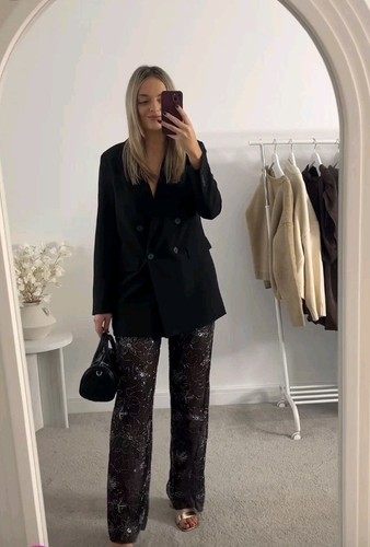 Schwarze perlenhose von - perlenhose, zara