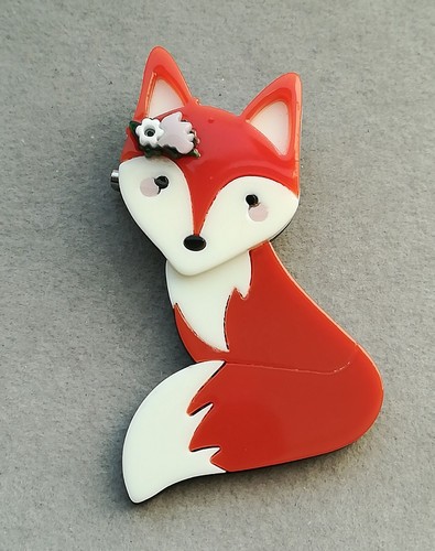 Fuchs brosche acryl - brosche,