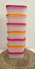 Tupperware Eiskristall-Set 7 x 450 Ml mit Deckel Rosa / Orange Neu OVP