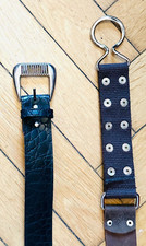 2 Qualität Gürtel Leder Kunstleder 90cm Damen Braun und Schwarz, wie neu (B18)