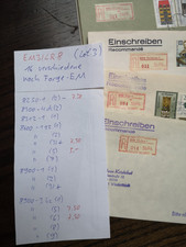 DDR-Einschreibemarken-Briefe  Lot von 16 verschiedenen EM3/LR8  (Lot3)