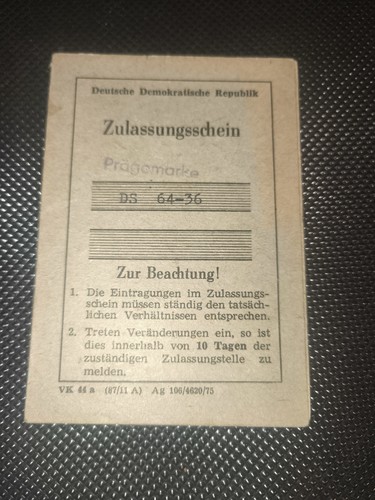 Ddr zulassung traktor - zulassung, famulus