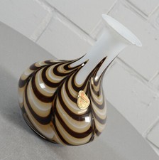 Joska Kristall Design Glas Vase Amphore Henkel Tischvase psychedelisches Dekor