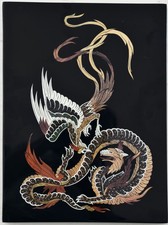 Drache und Phönix Lackbild