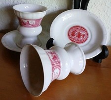 2 Rüdesheimer Kaffee Gedecke Heinrich Porzellan Germany Asbach Uralt Pharisäer