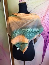 Batik Seidenschal  100 % Seide  Halstuch 90 x 90 cm. Neu