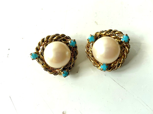 Ohrclips goldfarben mit perle - goldfarben,