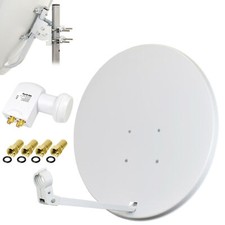 MEGASAT Digitale SAT Anlage 80cm Spiegel Schüssel + HD Profi QUAD LNB 0,1dB 4K h