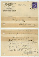 93828 - Postkarte Georg Ruppel Lederhandlung - Kassel 20.4.1943