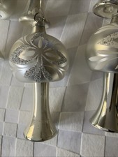 Alte Christbaumkugeln Baumbehang Christbaumschmuck Glas DDR silber Fernsehturm