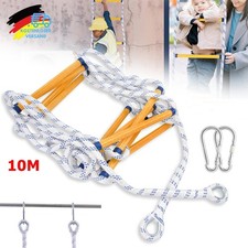 Feuerleiter 2-Karabiner Strickleiter Feuerfeste Rettungsleiter Notleiter 10M