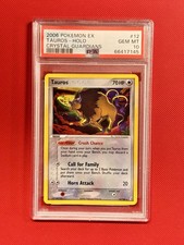 POKEMON TAUROS HOLO EX 2006 CRYSTAL GUARDIANS 12/100 GEM MT PSA 10 Slab  POP 38