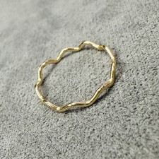 Ring vergoldet Welle Design Größe 53 Damen Schmuck zart