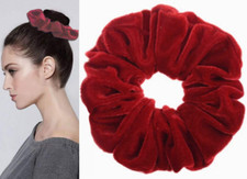 XL Rot Samt Haargummi Zopfgummi Haarband Scrunchie Zopfband Velour Ø13cm