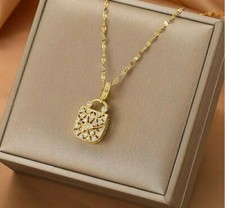 Luxus Halskette mit Anhänger Handtasche Tasche 18K Gelbgold vergoldet Edelstahl