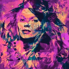  Motiv Kate Moss Kiss me Punk 95x95 Acrylglas Bild/Loft/Glas/Pop Art/Street Art/