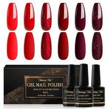 UV Nagellack Rot,6 Farben
