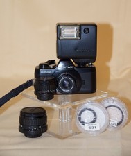  Pentax - Auto 110 - Mini Spiegelreflexkamera - Objektive - Blitz - Konvolut