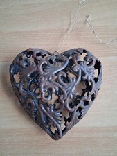 Metall Herz zum Hängen, braun, 21x20cm, Nr. 608