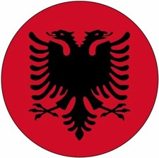 2 Stück Aufkleber - Sticker - Flagge Rund - Albanien Flagge - 6 cm Ø