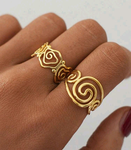 Set 18k vergoldete ringe - 2-er,