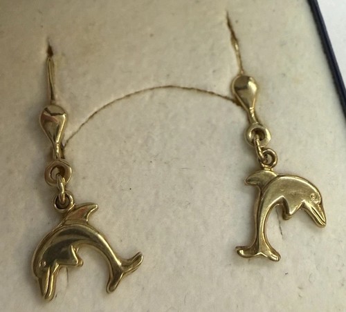 Delfin ohrringe 14kt - delfin, gold