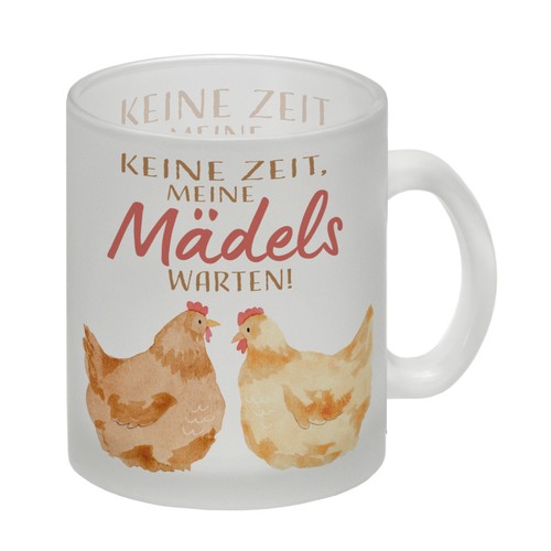 Huhn glas tasse mit spruch - huhn,