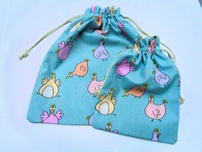 Set  (2) genähte Stoffbeutel