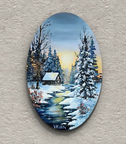 Winterlandschaft gemälde - winterlandschaft,