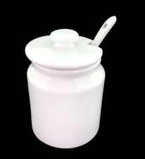 ZUCKERDOSE + DECKEL u. LÖFFEL HIT PORZELLAN Zucker Döschen Aufbewahrungsbehälter