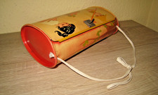 Seltene alte Botanisiertrommel, Blech lithografiert, 50er Jahre, Gurt und Schloß