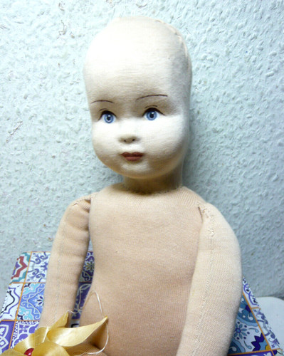 Alte stoffpuppe mädchen - ,