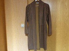  Designermantel  Longblazer  Hahnentrittmuster Waschleder  S/M  Gr.38/40 -TOP
