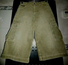 CORDON SHORTS CORD KHAKI SPORTLICH Gr.S VINTAGE!! TASCHEN CARGOHOSE 3/4LANG