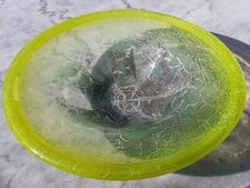 Große WMF IKORA Art Deco Glas Schale Bauhaus SEHR RARE FARBE: HELLES GRÜN 37 cm 