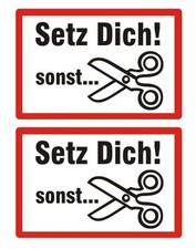2 x Setz dich - sonst ... Toiletten WC Toilette Bad Aufkleber Sticker Nr. 4032