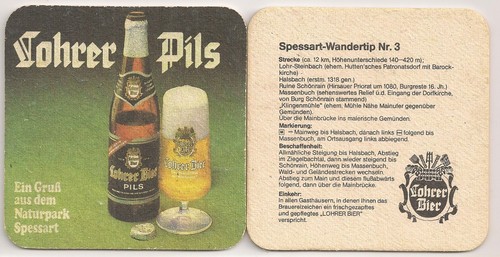 Lohrer bier alter bierdeckel - -,