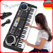Klavier Keyboard,61 Tasten Elektronische Klaviertastatur mit Mikrofon für Kinder