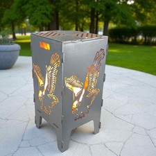 Feuerkorb mit Grillrost Motiv Adler hochwertig 38x75cm 3mm Stahl Feuerstelle neu