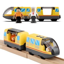 Eisenbahn elektrische lok Holzeisenbahn Zug, Batteriebetriebener Lokomotivzug...
