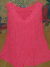 Italy  stylisches  Damen Träger Top Tunika A Form neon pink  Gr 48/50
